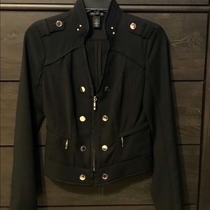 WHBM Jacket with Gold buttons and zippers.